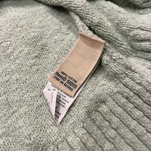 LL Bean Cotton Slub Rollneck Pullover Sz L Pale Turquoise Preppy Old Money - Picture 5 of 6